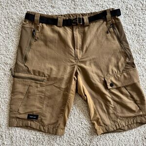 (NEVER USED) Forclaz Men's Brown Cargo Shorts with Belt